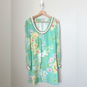 Lilly Pulitzer Harper Beaded Madly Glamorous Silk Dress - Size 10